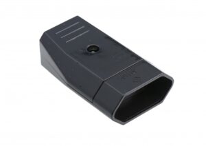 Lapos dugó, 10A/250V, fekete, földelés nélkül Elosztók, dugvillák