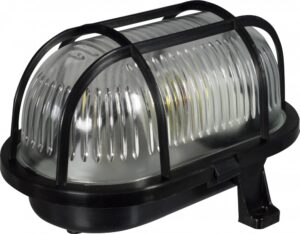 Hajólámpa műanyag hálóval 60W; IP44, fekete Lámpák