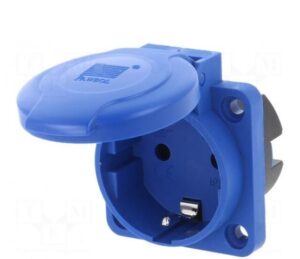 Csapfedeles aljzat, földeléssel, 16A (250V); IP54 Ipari elosztódobozok, oszlopok, kábeldobok