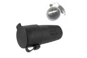 Gumi lengő dugalj, LUX, csapfedeles, 250V, 16A, IP44 Elosztók, dugvillák