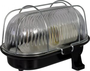Hajólámpa fém hálóval 60W; IP44, fekete Lámpák