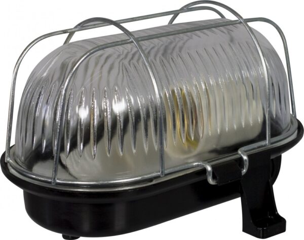 Hajólámpa fém hálóval 60W; IP44, fekete Lámpák