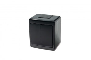 Fekete csillárkapcsoló, kültéri, vízmentes, IP44 Fekete kültéri kapcsolók, aljzatok