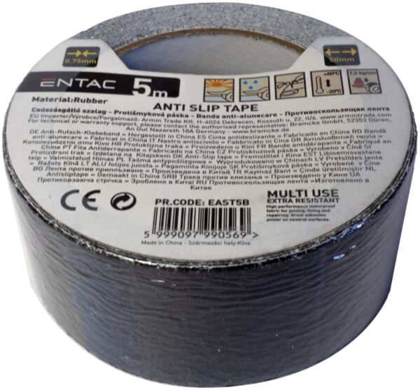 Entac csúszásgátló szalag 0.75mmx50mm Fekete 5m | BR (SKU:EAST5B) Entac szalagok Entac csúszásgátló szalag 0.75mmx50mm Fekete 5m | BR (SKU:EAST5B) Entac szalagok