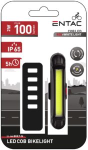 Entac Biciklilámpa Műanyag Fehér-Piros Újratölthető | BR (SKU:EBL-RW-CL) Biciklilámpa