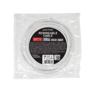 Entac Szerelhető hálózati kábel 2G0.75 5m, Kétállású kapcsolóval, Fekete | BR (SKU:ERWC20-5S-B) Szerelhetőek