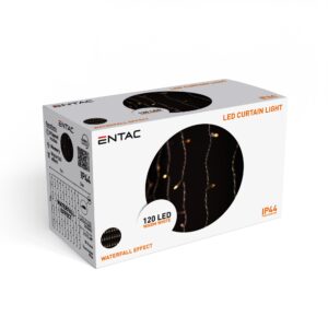 Entac Karácsonyi Függöny WW Vízesés Effektussal IP44 120 LED 1x1m with 8F | BR (SKU:ECCL-120WW-WF) Függöny, háló