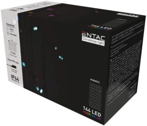 Entac Karácsonyi Függöny CW Vízesés Effektussal IP44 120 LED 1x1m with 8F | BR (SKU:ECCL-120CW-WF) Függöny, háló