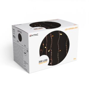 Entac Karácsonyi Függöny IP44 300 LED 3x3m 8F | BR (SKU:ECCL-300WW) Függöny, háló