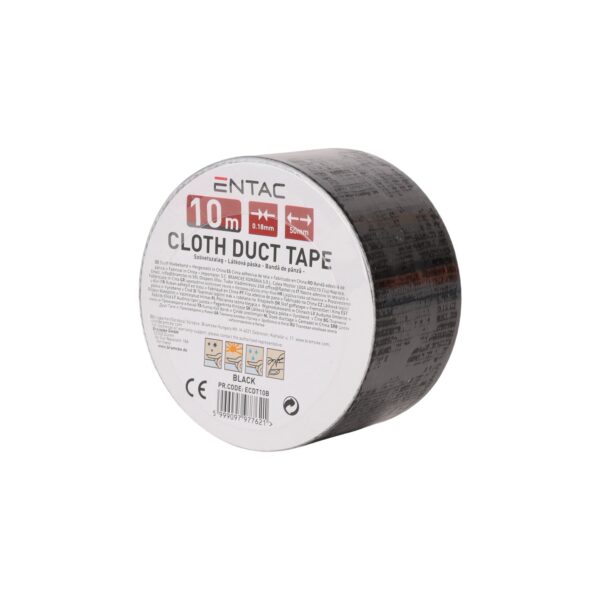 Entac Szövet erősítésű szalag 0.18x50mm Fekete 10m | BR (SKU:ECDT10B) Entac szalagok Entac Szövet erősítésű szalag 0.18x50mm Fekete 10m | BR (SKU:ECDT10B) Entac szalagok