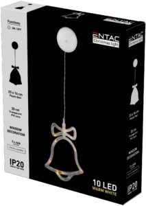 Entac Karácsonyi Ablakdekoráció Csengő 10 LED WW 3xAAA nt. | BR (SKU:ECL-10-WLD-B) Ablak dekoráció