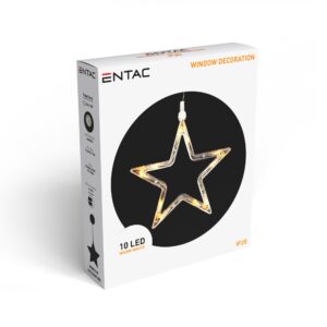 Entac Karácsonyi Ablakdekoráció Csillag 10 LED WW 3xAAA nt. | BR (SKU:ECL-10-WLD-S) Ablak dekoráció