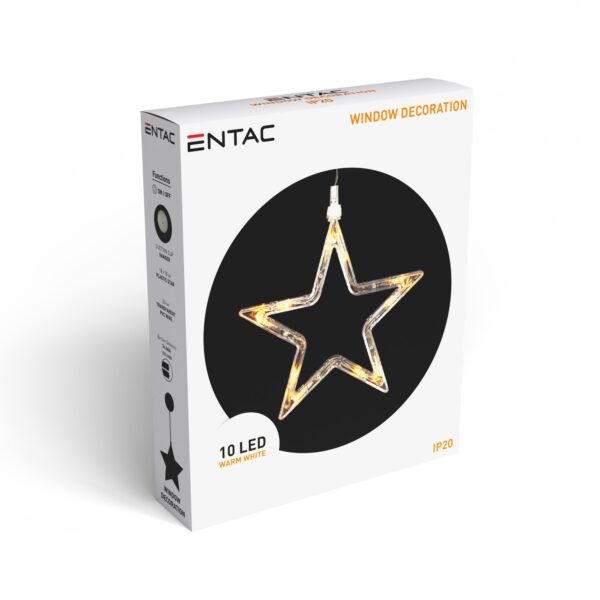 Entac Karácsonyi Ablakdekoráció Csillag 10 LED WW 3xAAA nt. | BR (SKU:ECL-10-WLD-S) Ablak dekoráció Entac Karácsonyi Ablakdekoráció Csillag 10 LED WW 3xAAA nt. | BR (SKU:ECL-10-WLD-S) Ablak dekoráció