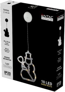 Entac Karácsonyi Ablakdekoráció Hóember 10 LED WW 3xAAA nt. | BR (SKU:ECL-10-WLD-SM) Ablak dekoráció