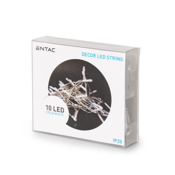 Entac Karácsonyi Beltéri Füzér 10 LED CW 1,3m (2AA nt.) | BR (SKU:ECL-10CW) Világítás