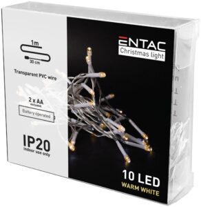 Entac Karácsonyi Beltéri Füzér 10 LED WW 1,3m (2AA nt.) | BR (SKU:ECL-10WW) Beltéri füzér Entac Karácsonyi Beltéri Füzér 10 LED WW 1,3m (2AA nt.) | BR (SKU:ECL-10WW) Beltéri füzér
