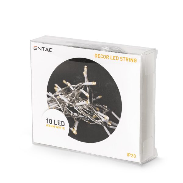 Entac Karácsonyi Beltéri Füzér 10 LED WW 1,3m (2AA nt.) | BR (SKU:ECL-10WW) Világítás