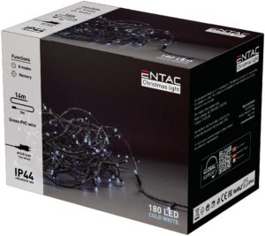 Entac Karácsonyi IP44 180 LED Füzér CW 14m | BR (SKU:ECL-180-CW)