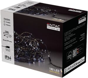Entac Karácsonyi IP44 180 LED Füzér WW 14m | BR (SKU:ECL-180-WW) Kültéri füzér