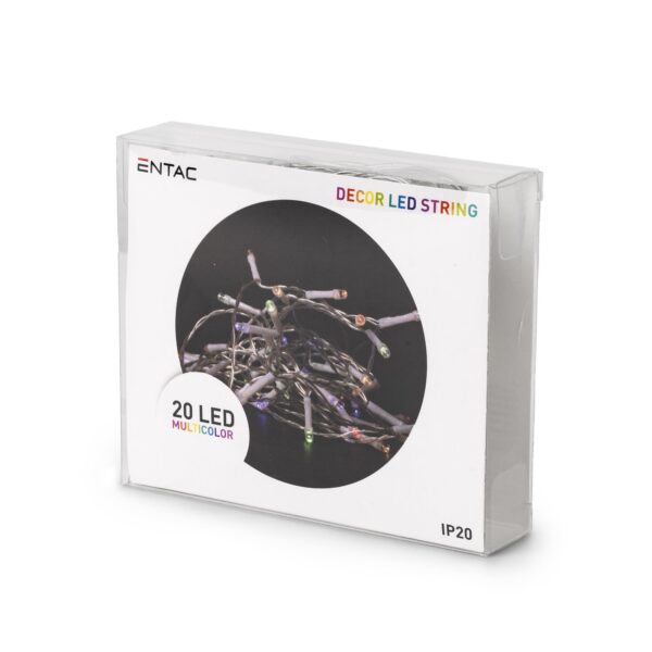 Entac Karácsonyi Beltéri Füzér 20 LED Színes 2,3m (3AA nt.) | BR (SKU:ECL-20MC) Világítás