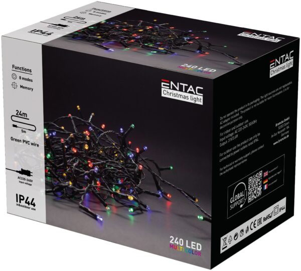Entac Karácsonyi IP44 240 LED Füzér Színes 24m | BR (SKU:ECL-240-MC) Világítás Entac Karácsonyi IP44 240 LED Füzér Színes 24m | BR (SKU:ECL-240-MC) Világítás