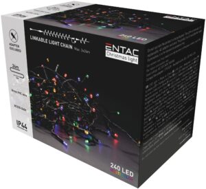 Entac Karácsonyi IP44 240 LED Sorolható  Füzér MC 24m adapter nélkül | BR (SKU:ECL-240-MC-L) Kültéri füzér