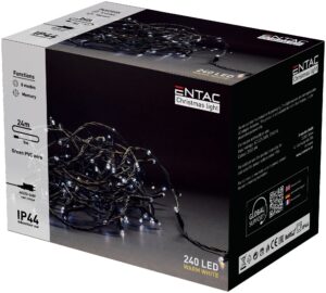 Entac Karácsonyi IP44 240 LED Füzér WW 24m | BR (SKU:ECL-240-WW) Kültéri füzér