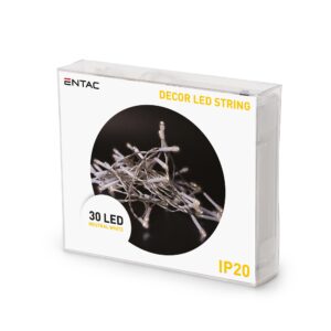 Entac Karácsonyi Beltéri Drótfüzér 20 LED Színes 1,1m (2AA nt.) | BR (SKU:ECL-S20MC) Beltéri füzér