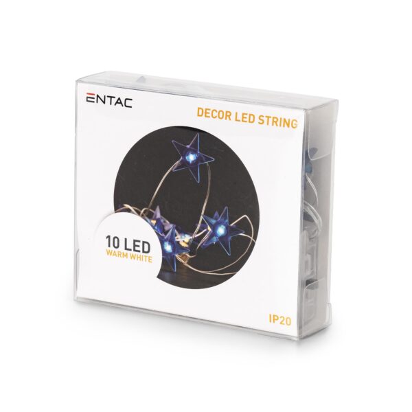 Entac Karácsonyi Beltéri Füzér Kék csillag 10 LED WW 1,3m (2AA nt.) | BR (SKU:ECL-BS-10WW) Világítás