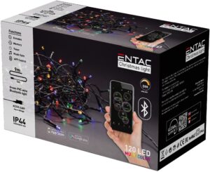 Entac Karácsonyi IP44  Fényfüzér 120 LED MC 9m BT aplikáció | BR (SKU:ECL-BT-120MC) Kültéri füzér
