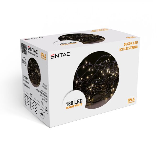 Entac Karácsonyi IP44 180 LED Jégcsapfüzér WW 4m | BR (SKU:ECL-I180WW) Függöny, háló Entac Karácsonyi IP44 180 LED Jégcsapfüzér WW 4m | BR (SKU:ECL-I180WW) Függöny, háló