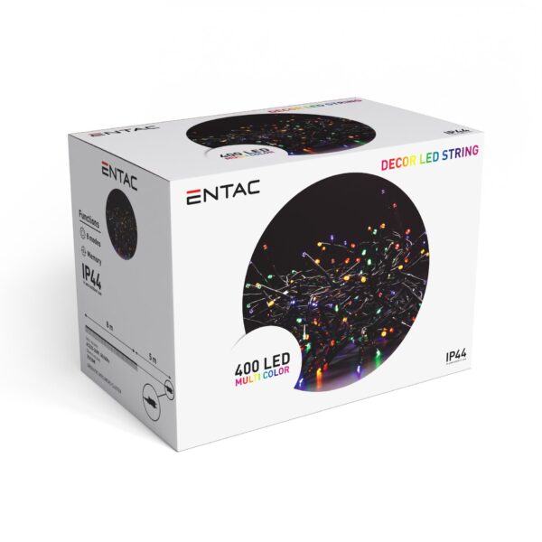 Entac Karácsonyi IP44 400 LED Fürtös Fénysor Színes 8m | BR (SKU:ECL-M400-MC) Világítás Entac Karácsonyi IP44 400 LED Fürtös Fénysor Színes 8m | BR (SKU:ECL-M400-MC) Világítás