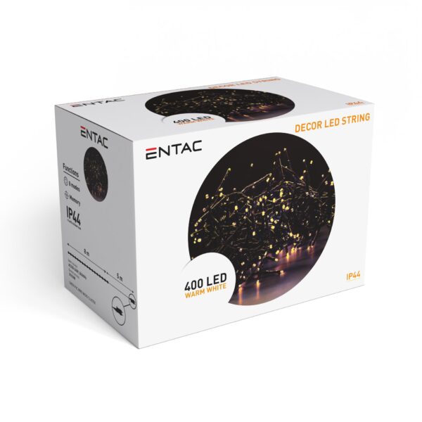 Entac Karácsonyi IP44 400 LED Fürtös Fénysor WW 8m | BR (SKU:ECL-M400-WW) Világítás Entac Karácsonyi IP44 400 LED Fürtös Fénysor WW 8m | BR (SKU:ECL-M400-WW) Világítás