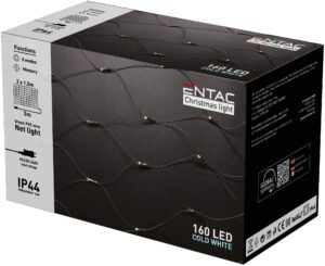 Entac Karácsonyi IP44  Háló 160 LED 2m x 1,5m CW | BR (SKU:ECL-NET-160-CW) Függöny, háló