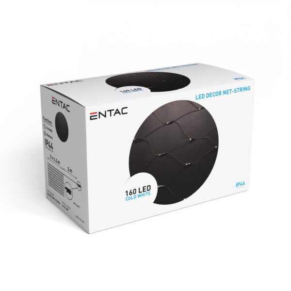 Entac Karácsonyi IP44  Háló 160 LED 2m x 1,5m CW | BR (SKU:ECL-NET-160-CW) Világítás
