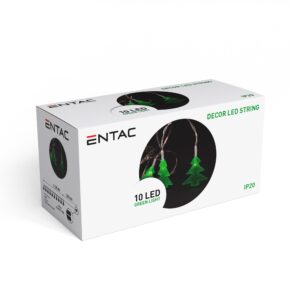 Entac Karácsonyi Beltéri PVC Zöld Fenyőfa 10 LED 1,65m (2AA nt.) | BR (SKU:ECL-PVCGT-10)
