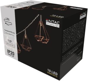 Entac Karácsonyi Beltéri Füzér Fém kerettel 10 LED WW 1,65m (2AA nt.) | BR (SKU:ECLMF-10WW) Beltéri füzér