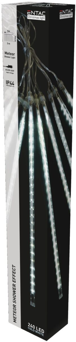 Entac Karácsonyi IP44 240 LED Műanyag Meteoreső 300mm CW 3m | BR (SKU:ECLMT-10CW30) Kültéri füzér