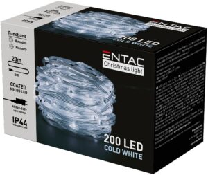 Entac Karácsonyi IP44 200 PVC Bevonatú Micro LED CW 20m | BR (SKU:ECML-200-CW) Kültéri füzér Entac Karácsonyi IP44 200 PVC Bevonatú Micro LED CW 20m | BR (SKU:ECML-200-CW) Kültéri füzér