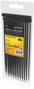 Entac Kábelkötegelő 3.6mmx200mm Fekete | BR (SKU:ECT-3.6-200-B) Kábelkötegelők