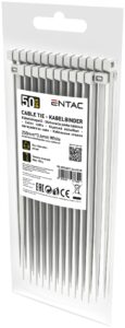 Entac Kábelkötegelő 3.6mmx250mm Fehér | BR (SKU:ECT-3.6-250-W) Kábelkötegelők