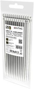 Entac Kábelkötegelő 3.6mmx300mm Fehér | BR (SKU:ECT-3.6-300-W) Kábelkötegelők