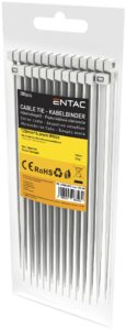 Entac Kábelkötegelő 4.6mmx120mm Fehér 200db/Bliszter | BR (SKU:ECT-4.6-120-W) Kábelkötegelők