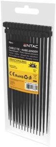 Entac Kábelkötegelő 4.8mmx200mm Fekete | BR (SKU:ECT-4.8-200-B) Kábelkötegelők