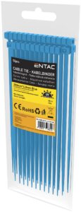 Entac Kábelkötegelő 4.8mmx400mm Fehér 50db/csomag | BR (SKU:ECT-4.8-400-W) Kábelkötegelők