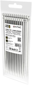 Entac Kábelkötegelő 4.8mmx200mm Fehér | BR (SKU:ECT-4.8-200-W) Kábelkötegelők