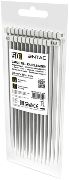 Entac Kábelkötegelő 4.8mmx300mm Fehér 50db/csomag | BR (SKU:ECT-4.8-300-W) Kábelkötegelők és rögzítők Entac Kábelkötegelő 4.8mmx300mm Fehér 50db/csomag | BR (SKU:ECT-4.8-300-W) Kábelkötegelők és rögzítők