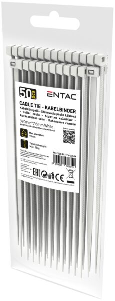 Entac Kábelkötegelő 7.6mmx370mm Fehér 50db/csomag | BR (SKU:ECT-7.6-370-W) Kábelkötegelők és rögzítők Entac Kábelkötegelő 7.6mmx370mm Fehér 50db/csomag | BR (SKU:ECT-7.6-370-W) Kábelkötegelők és rögzítők
