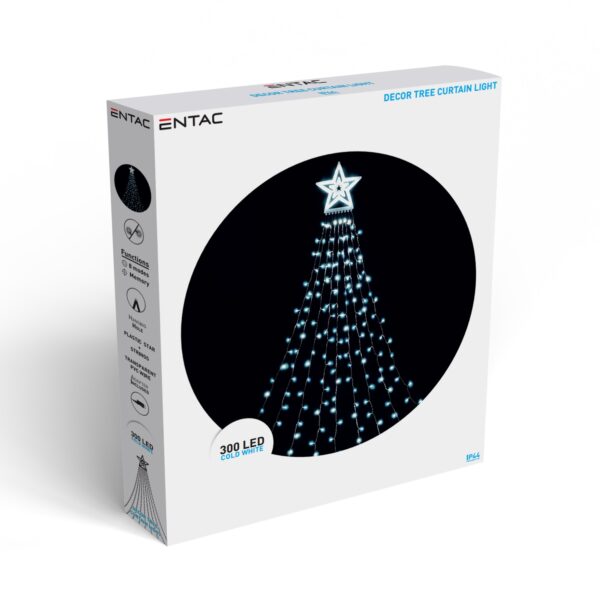 Entac Karácsonyfa LED Takaró Függöny CW IP44 300 LED 10×2.9m with 8F | BR (SKU:ECTCL-300CW) Függöny, háló Entac Karácsonyfa LED Takaró Függöny CW IP44 300 LED 10×2.9m with 8F | BR (SKU:ECTCL-300CW) Függöny, háló