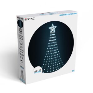 Entac Karácsonyfa LED Takaró Függöny CW IP44 300 Mikro LED 10×2.9m with 8F | BR (SKU:ECTCL-300MCW) Függöny, háló